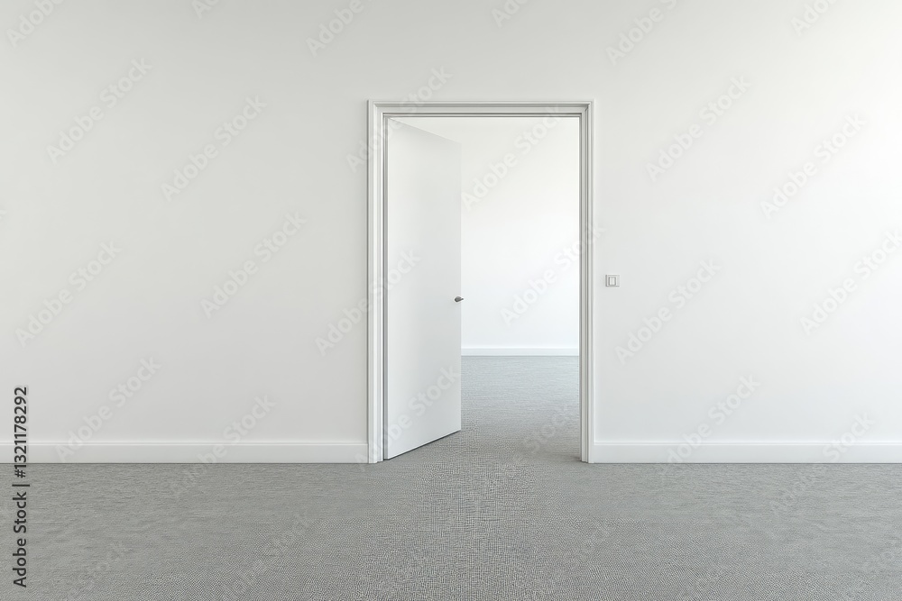 Empty room with open door Empty room with open door