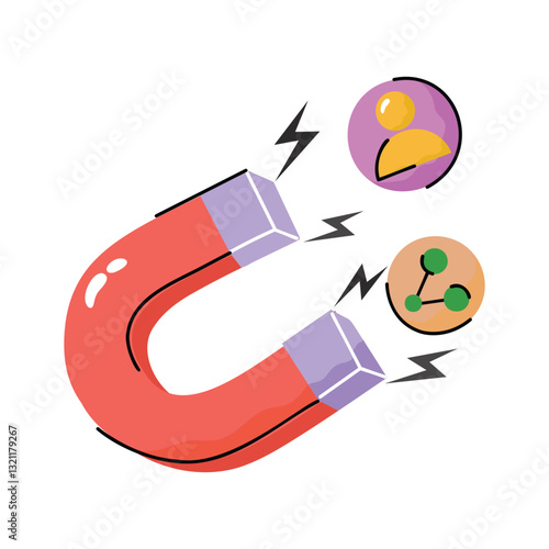 Well crafted doodle style icon of customer retention