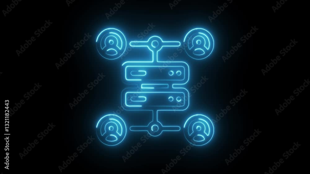 Glowing neon encrypted data icon isolated on black background. HD Video motion graphic animation Glowing neon encrypted data icon isolated on black background. HD Video motion graphic animation