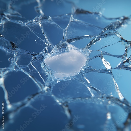 The ice floor is cracking and being smashed