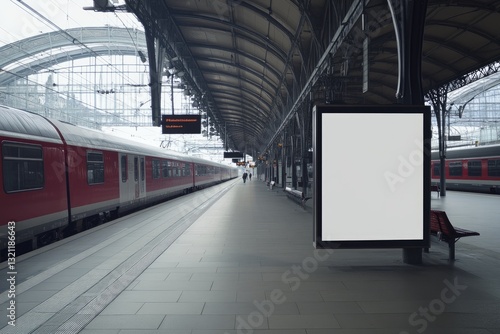 Empty train station advertisement