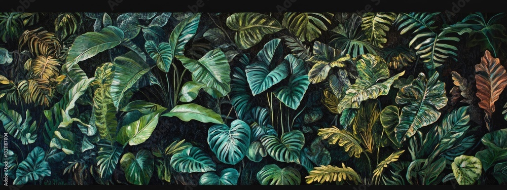 Fototapeta premium Lush Tropical Foliage Pattern