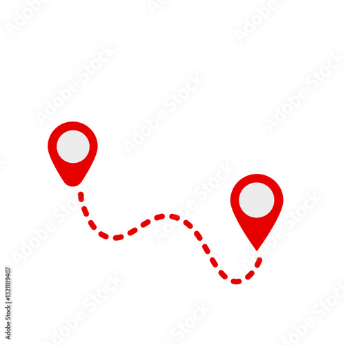 Map distance vector icon
