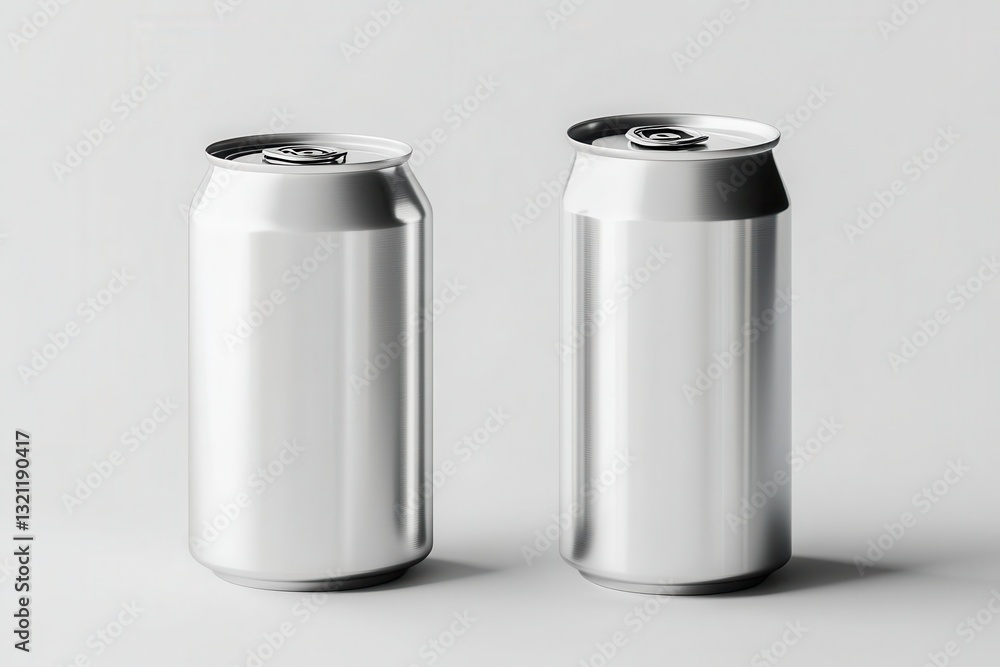 3D Aluminum Can Mockup isolated on white background 3D Aluminum Can Mockup isolated on white background