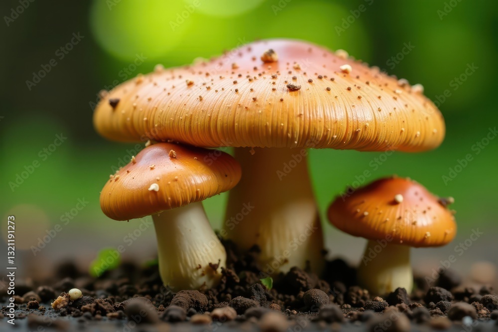 Obraz premium Close-up of fresh, earthy champignon mushrooms , fresh, earthy