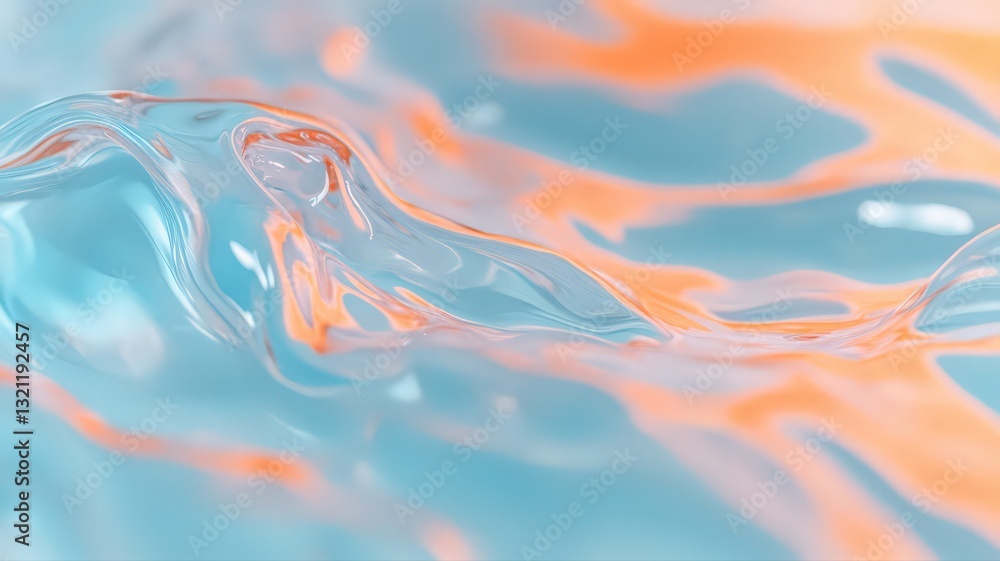 Abstract Teal And Coral Liquid Flowing Wave Background Abstract Teal And Coral Liquid Flowing Wave Background