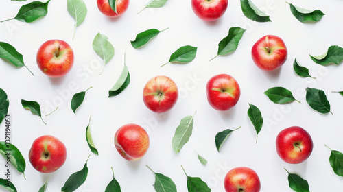 red apples on white background