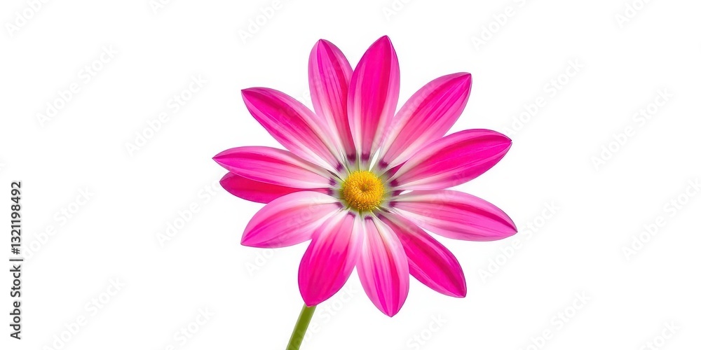 A single, vibrant flower, petals perfectly formed, isolated against a pure white backdrop, flowering, white background A single, vibrant flower, petals perfectly formed, isolated against a pure white backdrop, flowering, white background