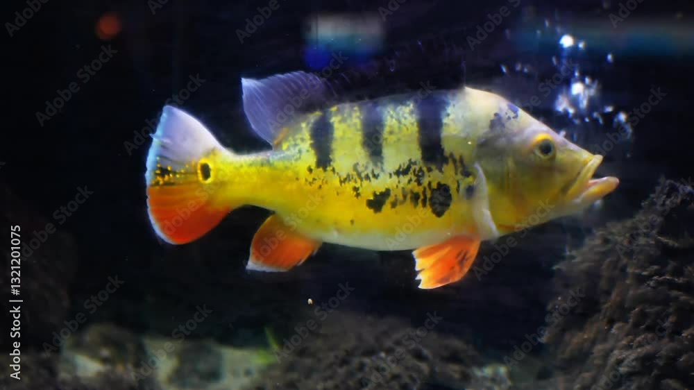 Vídeo do Stock: Datnioides microlepis, also known as Indonesian grouper ...