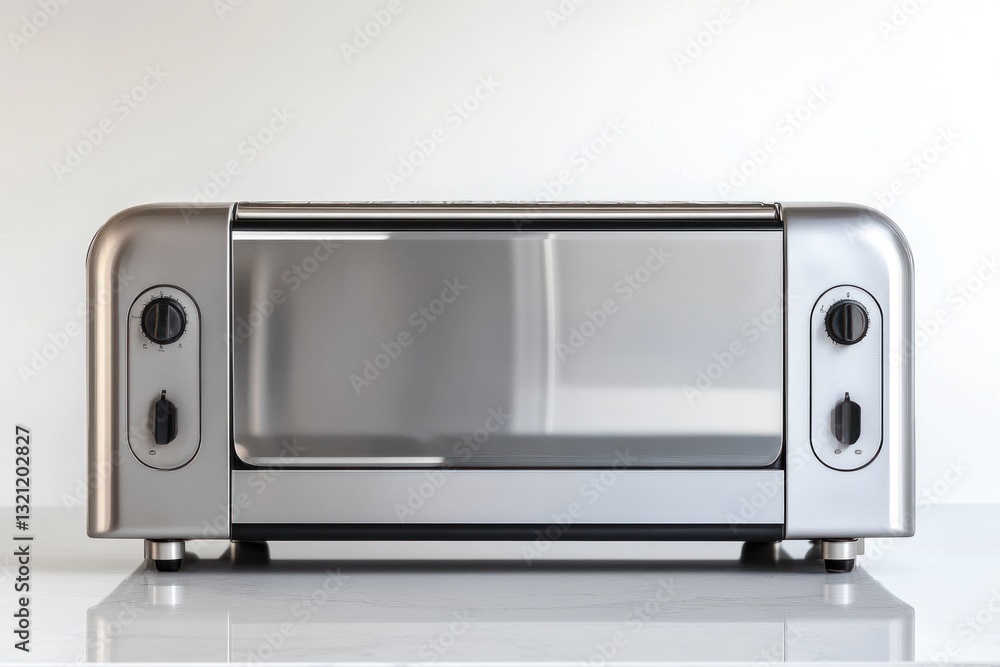 Fototapeta premium Modern toaster oven, sleek design, kitchen appliance, clean background