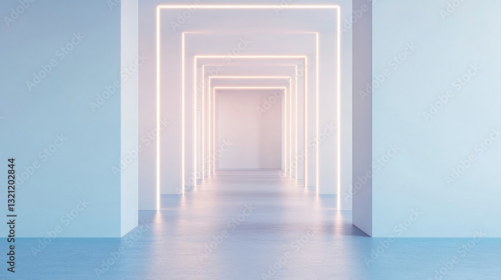 Ultra-clean futuristic workspace with ambient lighting, modern interior aesthetics Ultra-clean futuristic workspace with ambient lighting, modern interior aesthetics