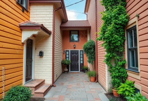 Wallpaper Mural Shared doorway between adjacent homes, connecting two buildings, connected homes, rural Torontodigital.ca