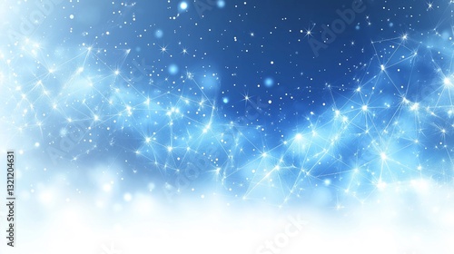 Blue glowing abstract background with sparkling stars and light