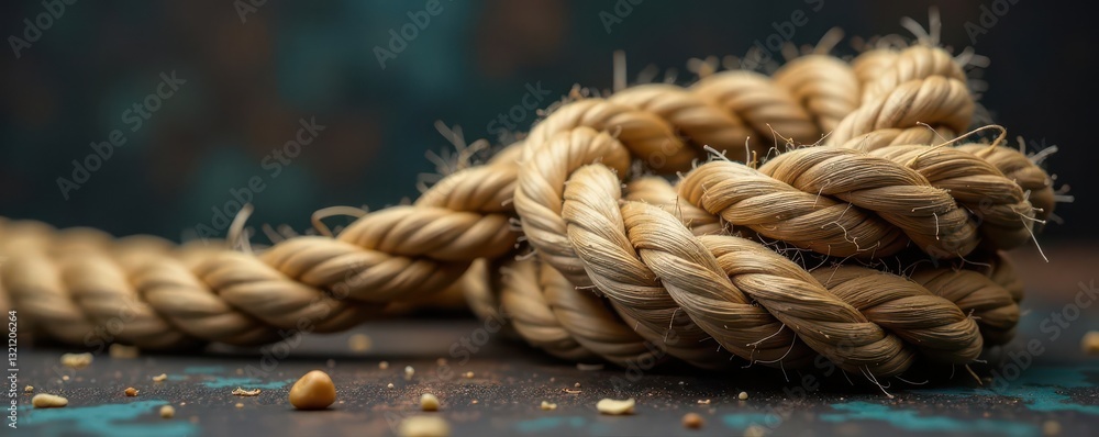 Blurred image of aged rope, tightly coiled, showing texture , string, cord Blurred image of aged rope, tightly coiled, showing texture , string, cord