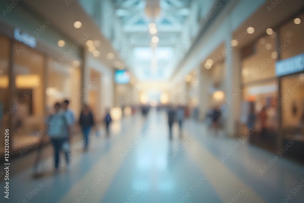 Abstract background of shopping mall, shallow depth of focus.