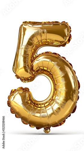 Gold number five foil balloon. (2)