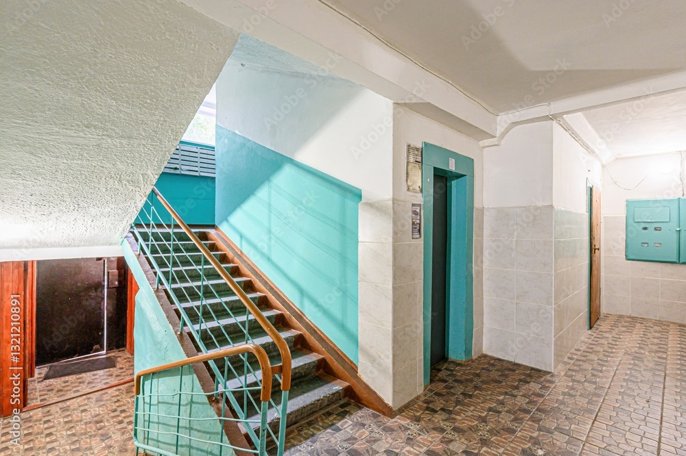 Fototapeta premium interior apartment room stairs, steps staircase inside house