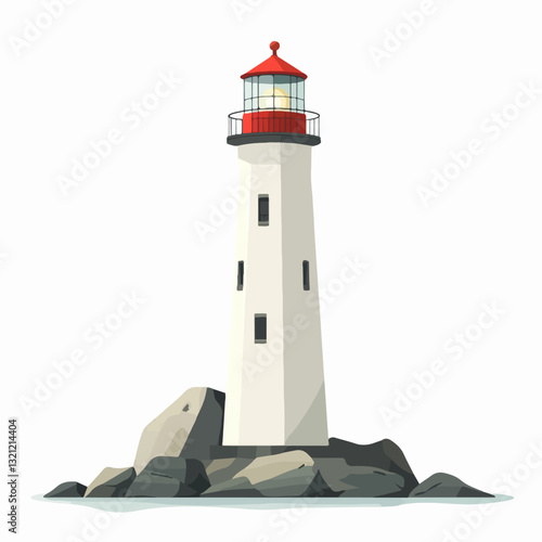 Lighthouse illustration. Navigation for sailors.