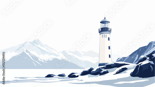 Lighthouse illustration. Navigation for sailors.