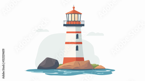 Lighthouse illustration. Navigation for sailors.