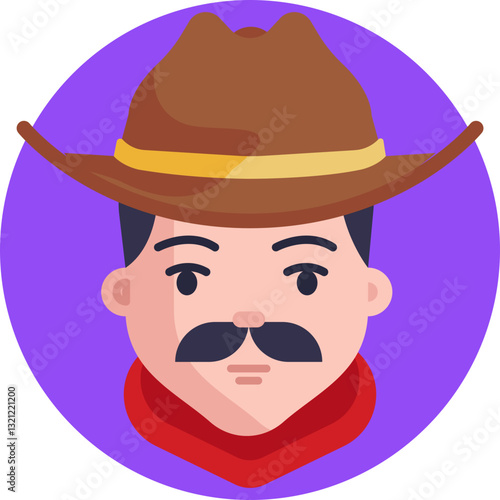 A bandit hat with a red bandana tied around the neck, evoking a Wild West outlaw.