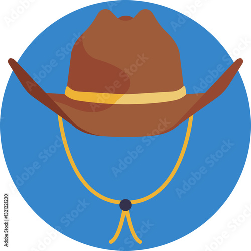 A classic cowboy hat, featuring a wide brim and high crown, symbolizing Western style.