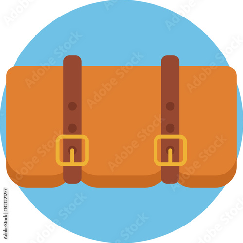 A leather saddlebag, often used by cowboys to carry supplies on horseback.