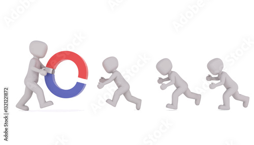 3D Animation of Running Figures with Colorful Symbol