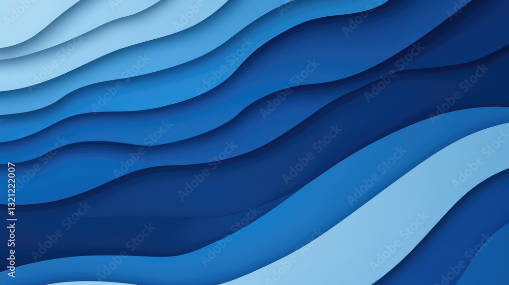 Fototapeta premium Abstract wavy blue background with layered textures, creating a soothing atmosphere ideal for design projects