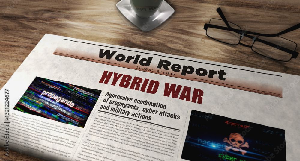 Hybrid war trade sanctions newspaper on table
