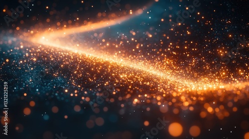 Abstract glowing particles swirling; digital art background; possible use in website design