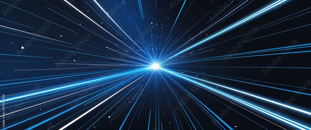 Naklejka premium dark deep space background with blue streaks light rays motion and energy concept digital abstract artwork