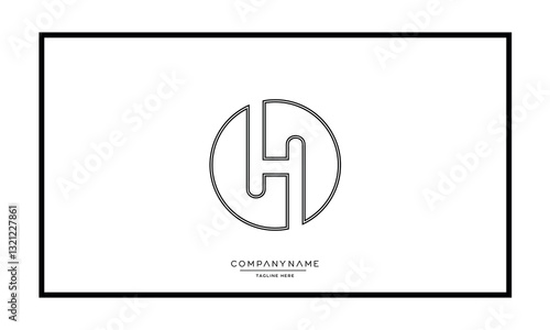 Alphabet letters H or HH logo vector icon