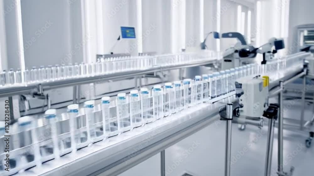 Automated vaccine production in a high-tech pharmaceutical lab, showcasing precision, innovation, and modern medical technology. Automated vaccine production in a high-tech pharmaceutical lab, showcasing precision, innovation, and modern medical technology.