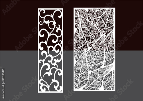 Kitchen and Hall Jali geometric CNC jaali pattern for laser cutting and interior designing vector graphics