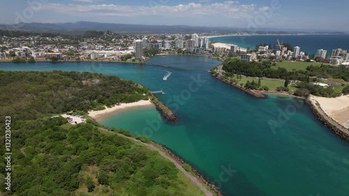 Wallpaper Mural Marlo's Beach, Tweed River Mouth In NSW, Australia - Aerial Drone Shot Torontodigital.ca