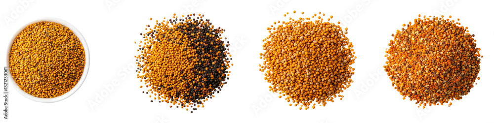 Close up view of an assortment of different types of dried spices and herbs including paprika cayenne pepper and other gourmet seasoning ingredients displayed on a plain white background Close up view of an assortment of different types of dried spices and herbs including paprika cayenne pepper and other gourmet seasoning ingredients displayed on a plain white background