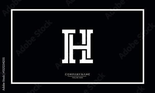 Alphabet letters H or HH logo vector icon