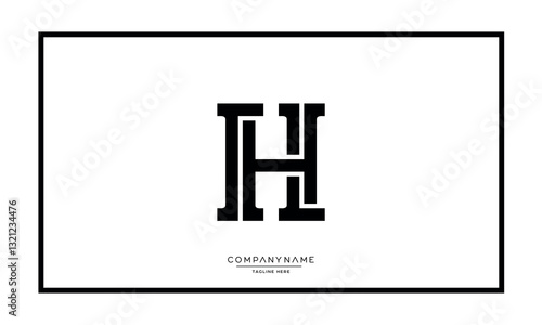Alphabet letters H or HH logo vector icon