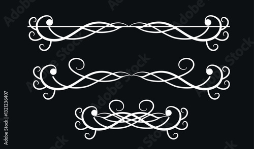 Art Nouveau style ornamental lines 