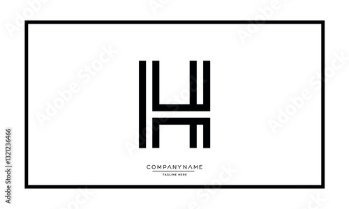 Alphabet letters H or HH logo vector icon