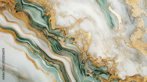 Luxury Green Gold Marble Texture Background