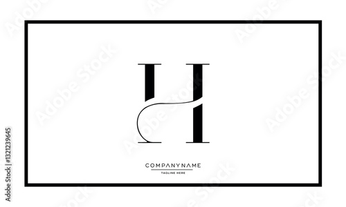 Alphabet letters H or HH logo vector icon