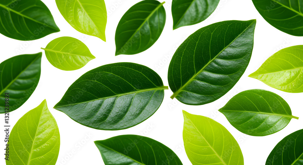 Fresh Green Leaves Pattern Isolated on Transparent Background for Design Fresh Green Leaves Pattern Isolated on Transparent Background for Design