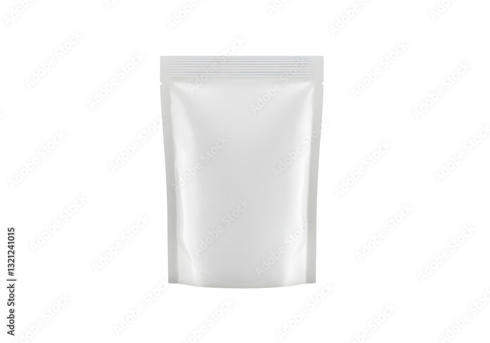 White Stand Up Pouch Mockup on Transparent Background for Packaging Design White Stand Up Pouch Mockup on Transparent Background for Packaging Design