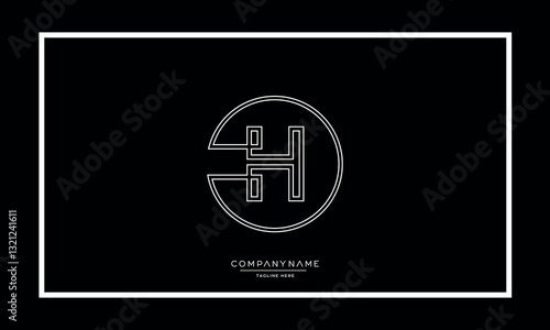 Alphabet letters H or HH logo vector icon