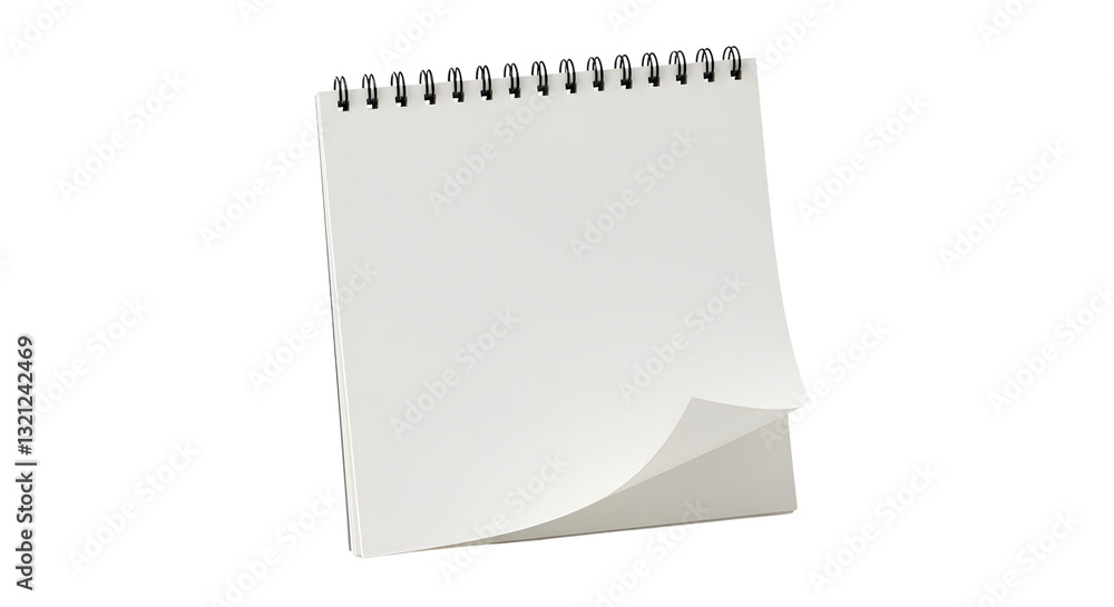custom made wallpaper toronto digitalBlank White Spiral Notebook Page Turning on Transparent Background Studio Shot