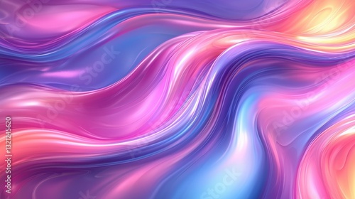 Wallpaper Mural Vibrant swirls of color create a captivating abstract design with smooth waves in shades of pink and blue Torontodigital.ca