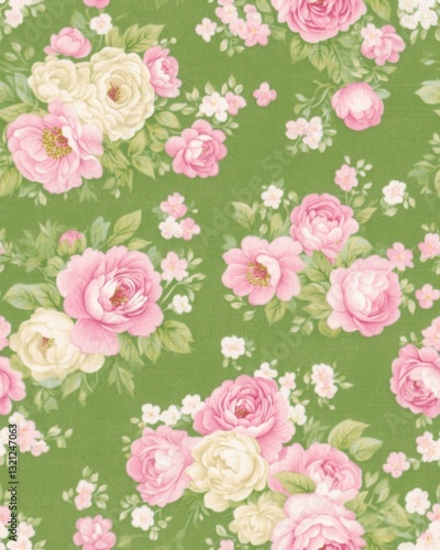Wallpaper Mural Lush green background adorned with delicate pink roses creating a romantic and inviting floral atmosphere Torontodigital.ca