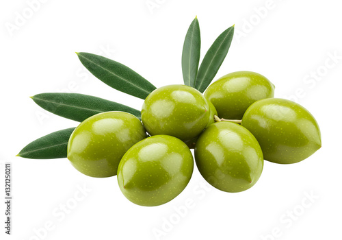 Wallpaper Mural Fresh Green Olives with Leaves Isolated on Transparent Background Studio Shot Torontodigital.ca